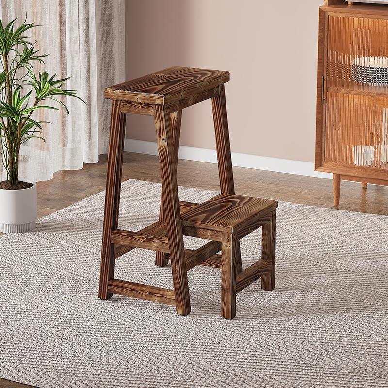 实木梯凳多功能家用可折叠梯椅室内梯子椅子两用三步楼梯登高踏板