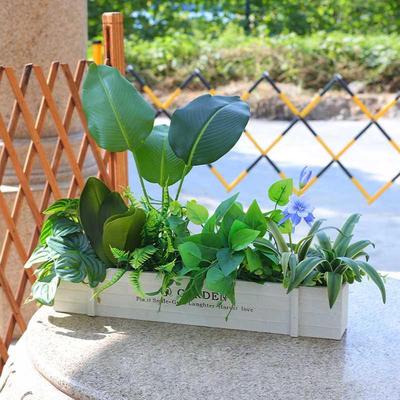 仿真绿植隔断花槽假植物组合花箱仿生花草栅栏造景室内装饰品摆设