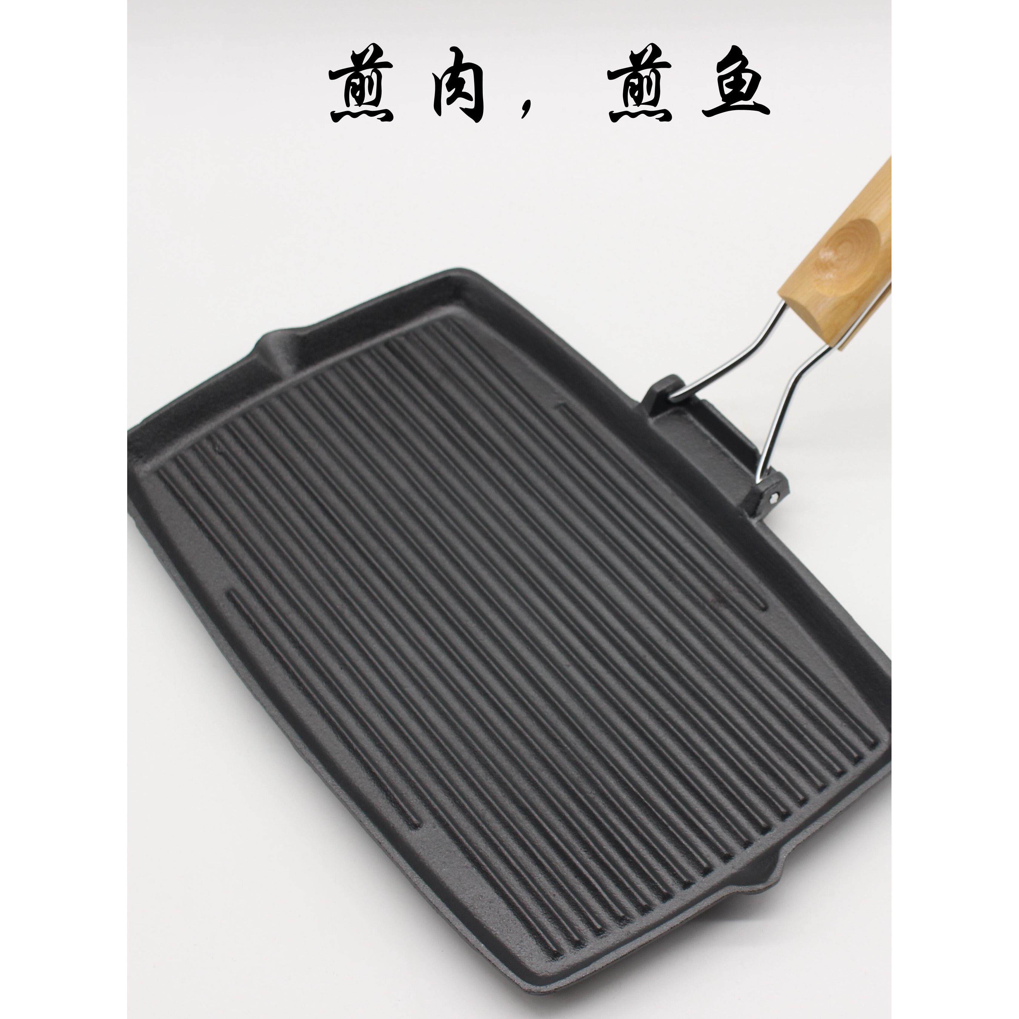 采购产品加厚铸铁牛排煎锅，平底煎锅，防烫手柄，煎鱼煎锅，煎肉