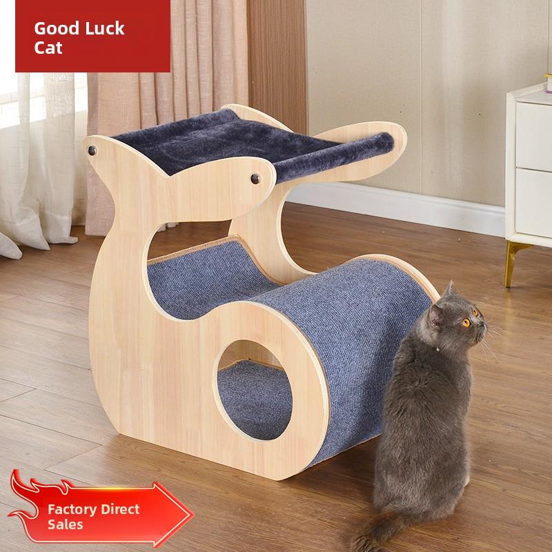 多猫家庭猫窝，四季通用，实木三层猫帐篷，猫吊床，半封闭猫屋，