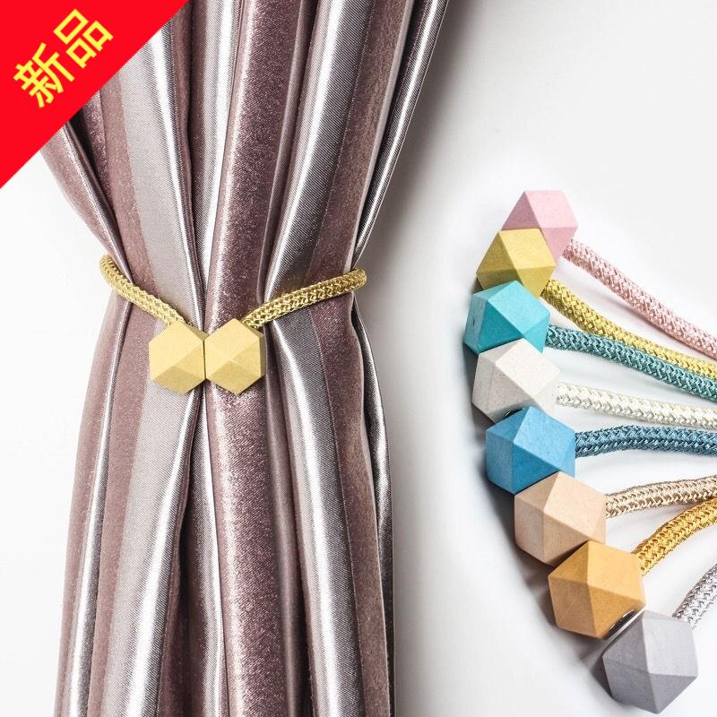 窗帘绑带卧室绑绳磁铁扣窗帘扣磁吸绳高档欧式强磁绑带免打孔家用