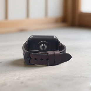 复古中式 透气真皮腕带 手工植鞣皮适用小米手环9pro表带男夏季