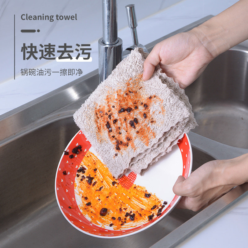 抹布家务清洁厨房洗碗布神u器擦桌布吸水不掉毛加厚毛巾擦玻璃手