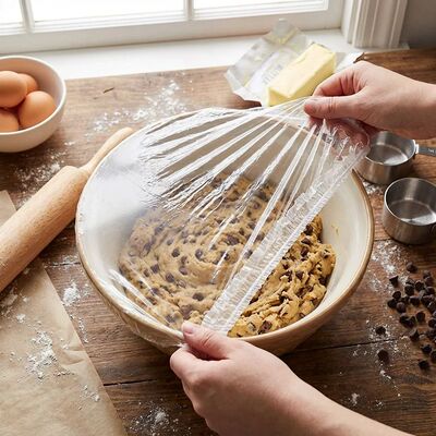 Disposable Universal Food Covers - Elastic Stretch Plastic L