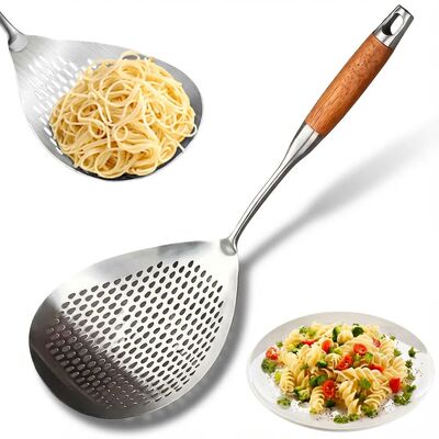 1Pc Heavy-Duty Stainless Steel Ladle Skimmer - High-Temp Res