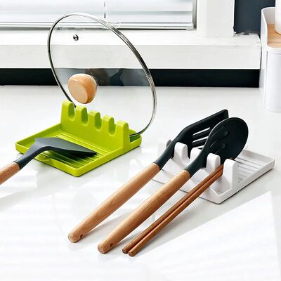 1PC Kitchen Spatula Rack Pot Lid Rack Shelves Countertop Sho