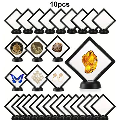 10pcs, Floating Display Box with Base, Transparent Film Disp
