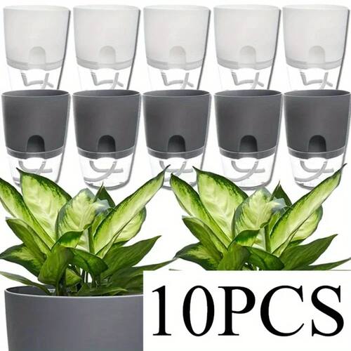 5/10Pcs Self Watering Plastic Flower Pot Double Layer Hydrop