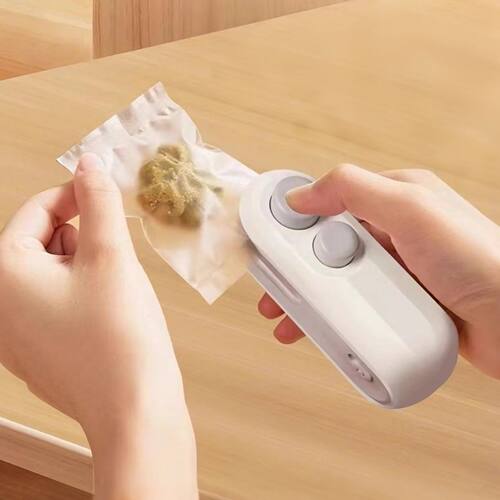 2-in-1 Mini Bag Sealer & Cutter, Portable Rechargeable Food