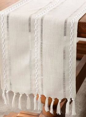 Linen Table Runner Farmhouse Rustic Table Runners with Tasse