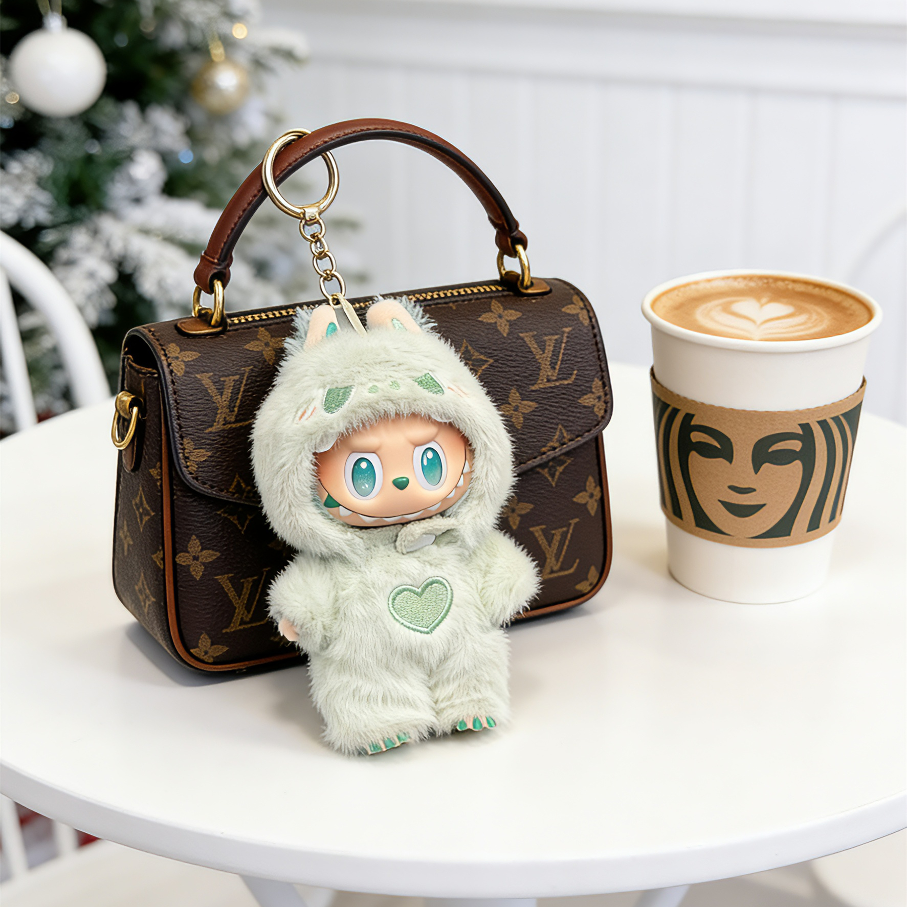 【暖冬限定】labubu娃衣一二三代通用拉布布衣服换装绿色毛绒恐龙