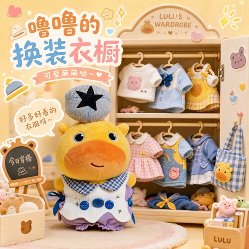 毛绒玩偶娃衣水豚噜噜挂件公仔衣服替换装可爱超萌小斗篷套装10cm