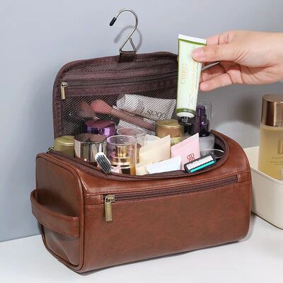 1/2pcs Men's Travel Toiletry Bag with Hook Portable Cosmetic