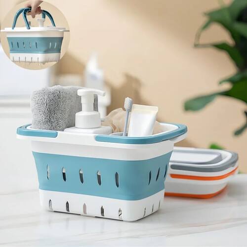 Foldable Collapsible Handled Laundry Basket Ellipse Oval Tub
