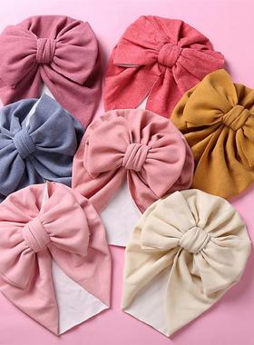 baby bowknot flannelette elastic pullover hat蝴蝶结套头帽婴