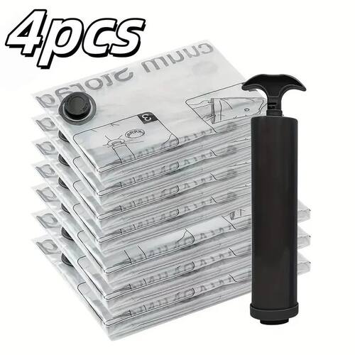 4pcs Vacuum Storage Bags with Hand Pump | Space-Saving Airti