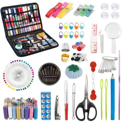 Portable Complete Sewing Kit with Threads Needles Scissors T