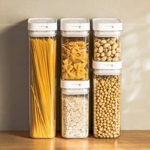 1PC Pasta Storage Box Grain Sealed Jar Transparent Durable L
