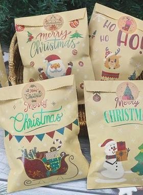24Set Christmas Gift Bag Kraft Paper Bags Santa Claus Snowma