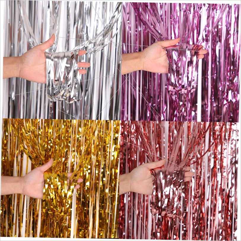 Christmas party rain curtain background wall decoration frin