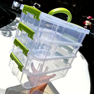 4-layer Transparent Plastic Storage Box Cover Partitioned Dr