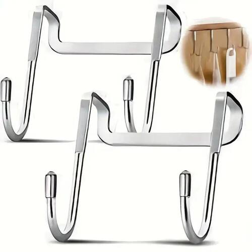 2 S-shaped Metal No-drill Seamless Hooks, Simple and Conveni