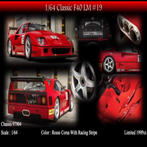 现货 MY64 M64X 1:64 Classic 跃马 F40 LM Competizione 树脂汽