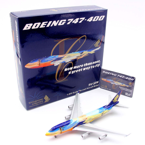 HX Models 新加坡航空波音B747-400 9V-SPK 9V-SPL 飞机模型1/400