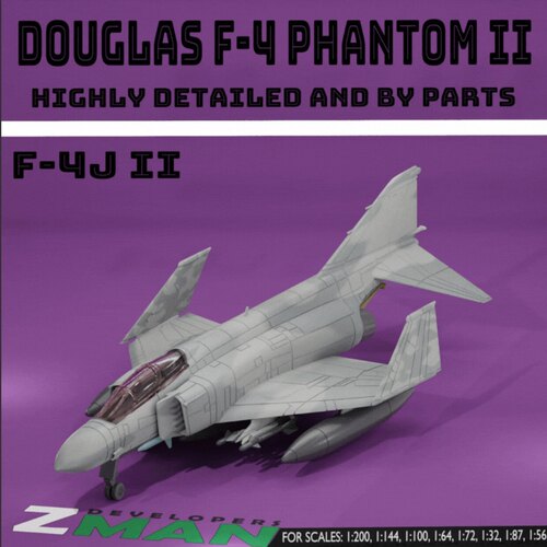 北江动力美国海空军F4-J鬼怪舰载机战斗机飞机树脂白膜1/144默认