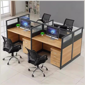 员工办公桌椅组合四人位简约现代屏风工位六人位办公家具职员卡座