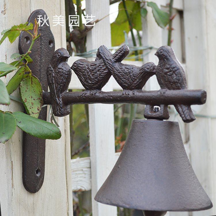 铸铁四鸟门铃铸铁做旧铃铛花园装饰花园用品|msdalam kategori penghantaran bunga/bunga simulasi/tumbuhan berkebun, Gardening Supplies, Peralatan Perkebunan lain - dari Buy2taobao.com untuk memberikan perkhidmatan ejen Taobao profesional membeli