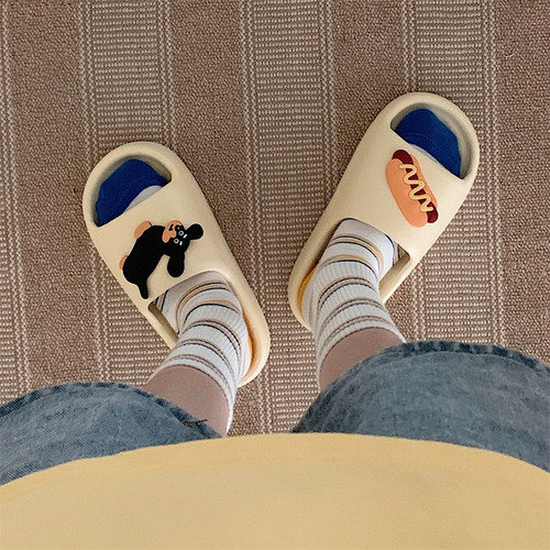 创意网红卡通狗狗情侣EVA凉拖鞋