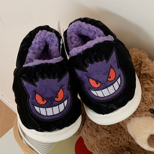 潮酷趣味搞怪耿鬼加绒儿童棉拖鞋
