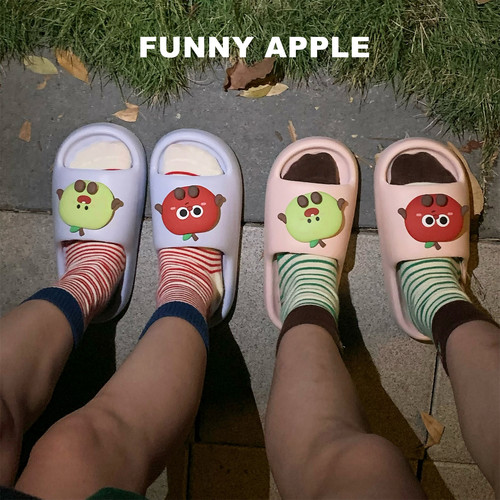 eva居家防滑可爱红苹果拖鞋男女