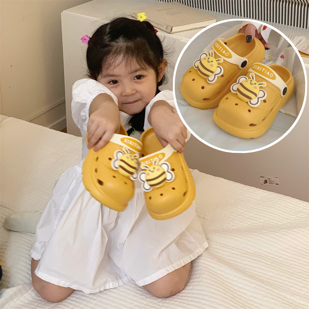 趣味小蜜蜂时尚百搭亲子洞洞鞋