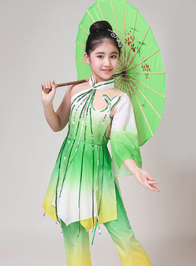 2026新款儿童古典舞蹈演出服女孩伞舞扇子舞表演服装茉莉花舞