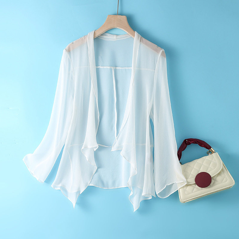 2026新款桑蚕丝夏季外套纯色披肩真丝上衣女式开衫薄款防晒衣,女装/女士精品,真丝上装,淘宝优惠券,粉丝福利购,淘宝优惠卷