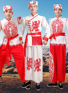2026新款陕北安塞腰鼓服传统民族舞狮打鼓龙舟服陕西广场舞秧