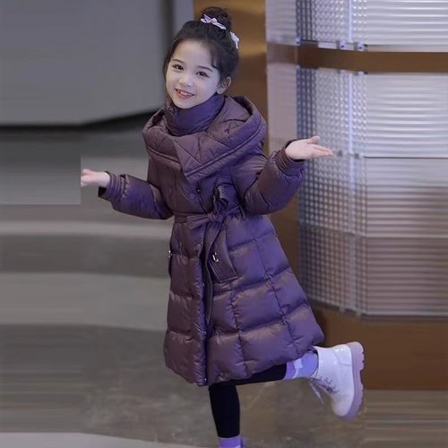2025新款女童棉衣外套冬装长款加厚羽绒棉服儿童棉袄欧美风格