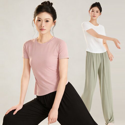 2026新款舞蹈服女现代舞长短袖成人黑色古典舞练功服显瘦上衣艺考