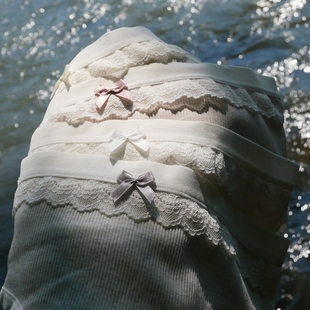 2026新款 女生纯棉三角裤 小香风蕾丝蝴蝶结A类棉女士内裤 7件减13