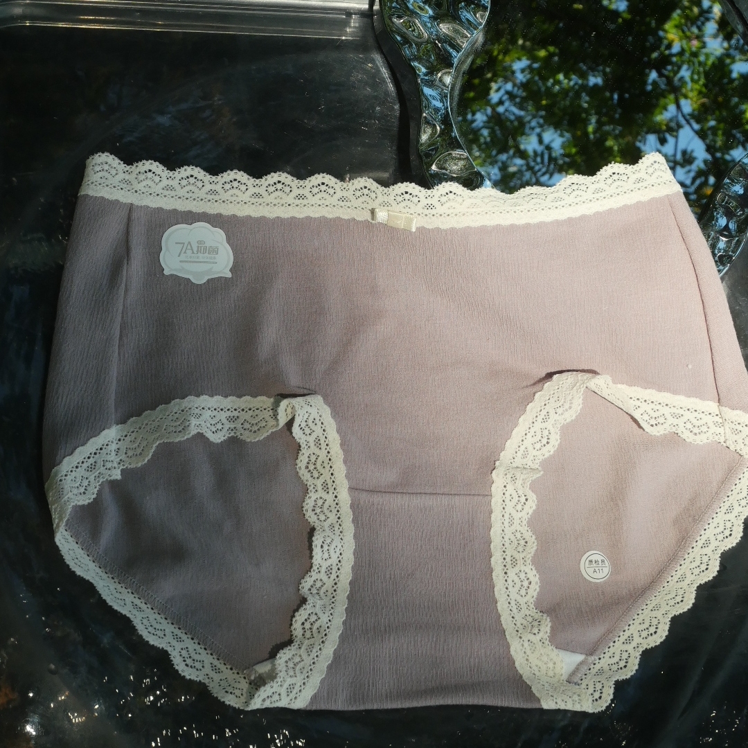 蕾丝边婴儿棉内裤女A类抗菌