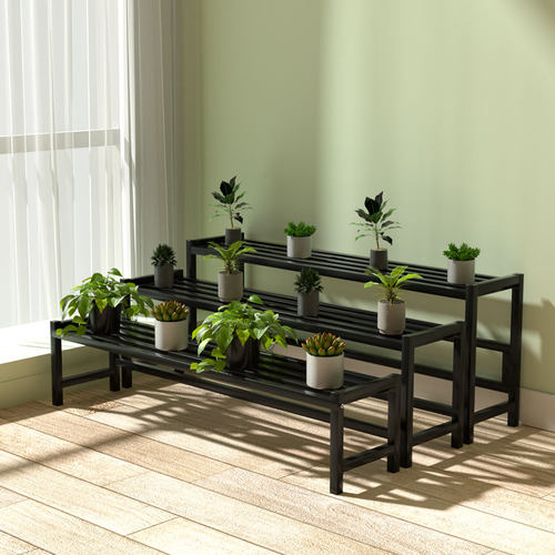 窗台花架阶梯式单个多层带轮可移动多肉盆栽置物架阳台庭院花架子