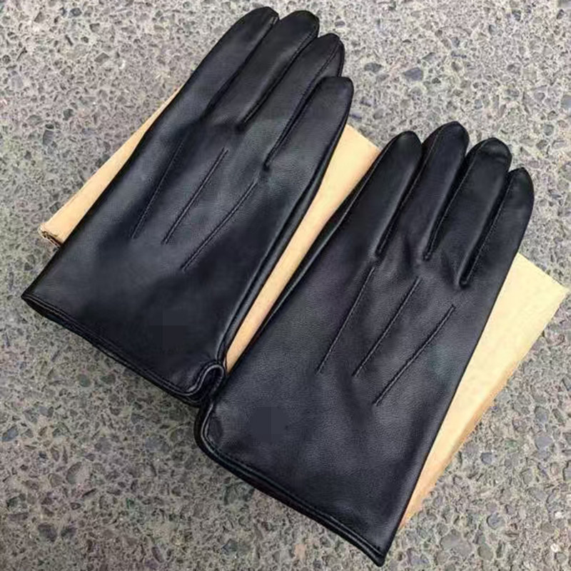 冬季寒区加绒皮手套制式加绒保暖黑色五指手套摩托车骑行羊皮手套