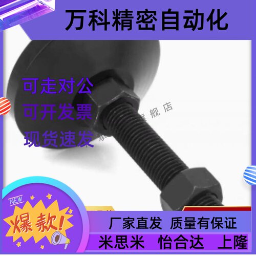 铸铁带橡胶垫脚杯 WAD72-D100-M16/M20/M24-L100/L125/L150/L200