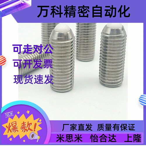 NSZL/NSXL3/4/5/6/8/10/12/16 树脂头球头柱塞 不锈钢波珠螺丝