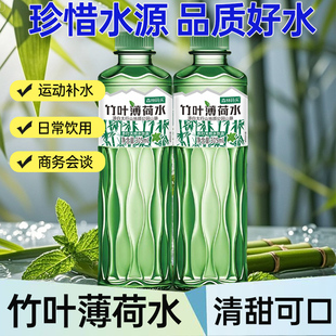【新品跑量】竹叶薄荷水305ml整箱无糖原液整箱批苏打天然水弱碱