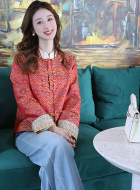 《77定制》【祥云龙纹】春秋新中式时尚季气质中国风外套7219