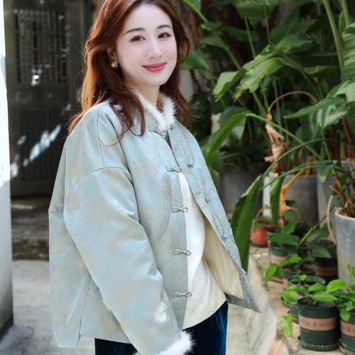 《ELFBOX》时尚新中式百搭显瘦气质中国风加厚棉服外套2857