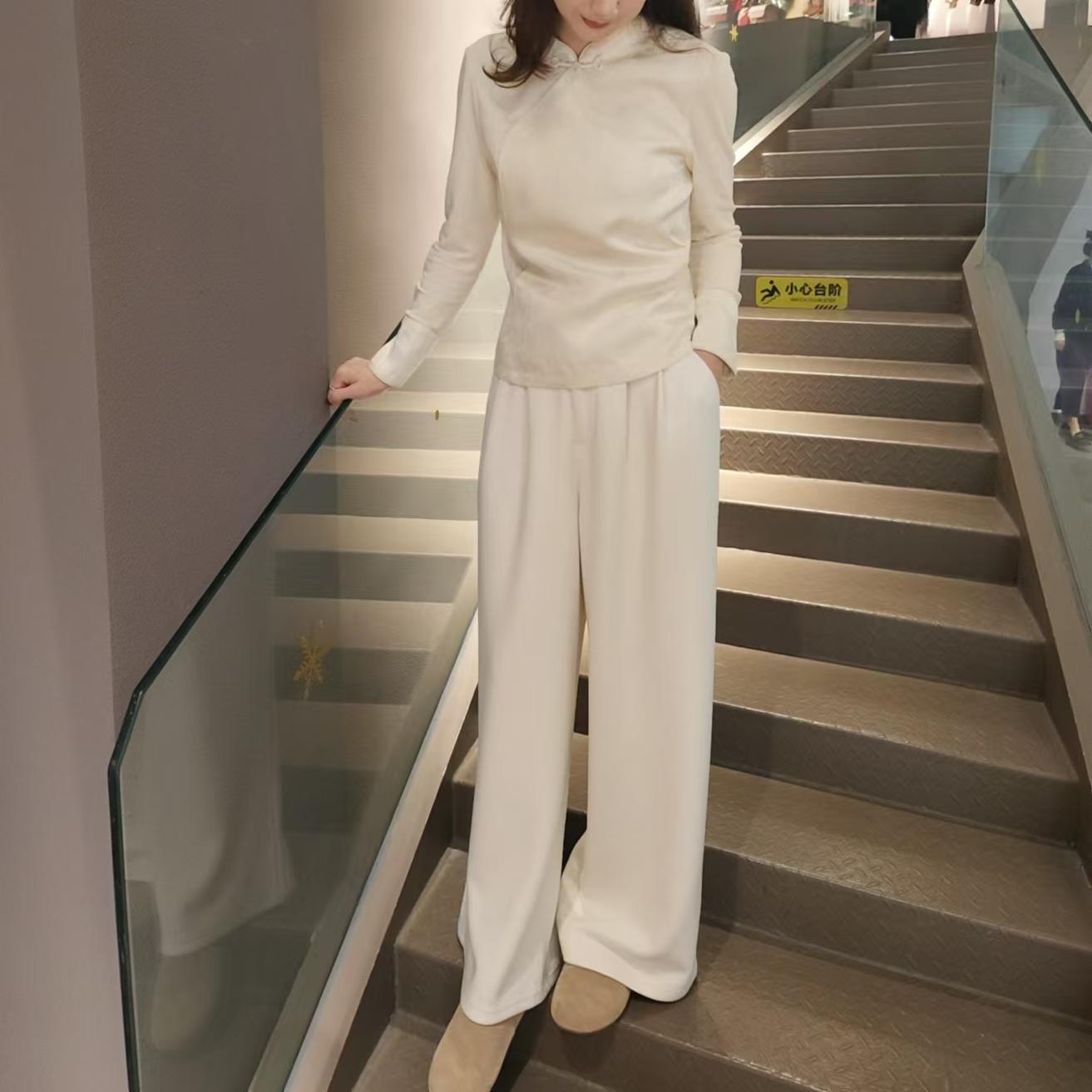 时尚秋冬中国风中式休闲直筒百搭裤子2988